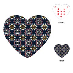 Floral Flower Star Blue Playing Cards (heart)  by Mariart