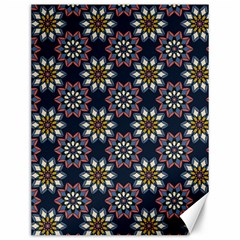 Floral Flower Star Blue Canvas 12  X 16   by Mariart