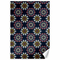 Floral Flower Star Blue Canvas 12  X 18   by Mariart