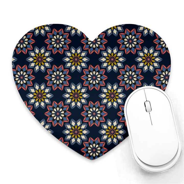 Floral Flower Star Blue Heart Mousepads