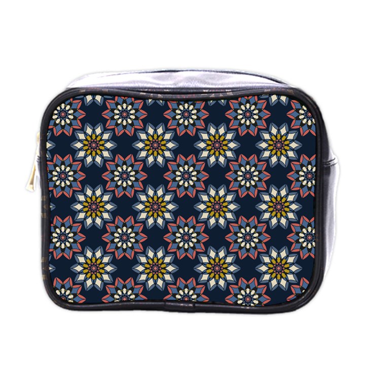 Floral Flower Star Blue Mini Toiletries Bags