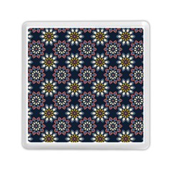 Floral Flower Star Blue Memory Card Reader (square)  by Mariart