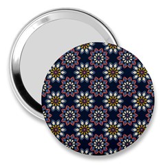 Floral Flower Star Blue 3  Handbag Mirrors by Mariart