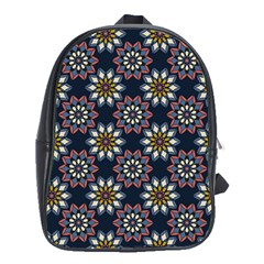 Floral Flower Star Blue School Bags (xl)  by Mariart