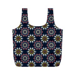 Floral Flower Star Blue Full Print Recycle Bags (m)  by Mariart