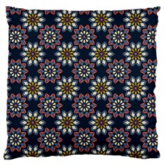 Floral Flower Star Blue Large Flano Cushion Case (one Side) by Mariart