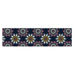 Floral Flower Star Blue Satin Scarf (oblong) by Mariart