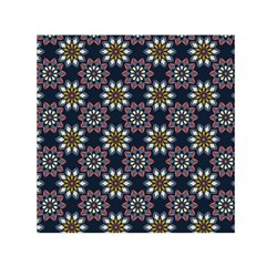 Floral Flower Star Blue Small Satin Scarf (square) by Mariart