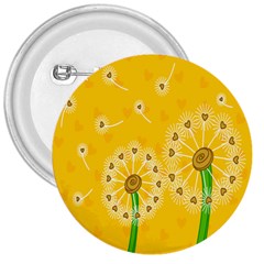 Leaf Flower Floral Sakura Love Heart Yellow Orange White Green 3  Buttons by Mariart