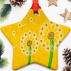 Leaf Flower Floral Sakura Love Heart Yellow Orange White Green Ornament (star)