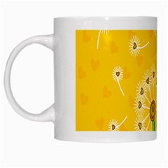 Leaf Flower Floral Sakura Love Heart Yellow Orange White Green White Mugs by Mariart