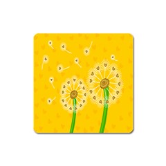 Leaf Flower Floral Sakura Love Heart Yellow Orange White Green Square Magnet