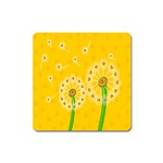 Leaf Flower Floral Sakura Love Heart Yellow Orange White Green Square Magnet Front