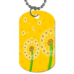 Leaf Flower Floral Sakura Love Heart Yellow Orange White Green Dog Tag (two Sides)