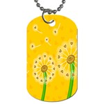 Leaf Flower Floral Sakura Love Heart Yellow Orange White Green Dog Tag (Two Sides) Front