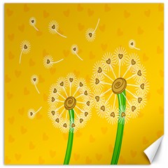 Leaf Flower Floral Sakura Love Heart Yellow Orange White Green Canvas 12  X 12   by Mariart