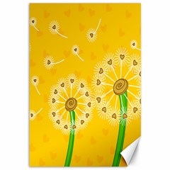 Leaf Flower Floral Sakura Love Heart Yellow Orange White Green Canvas 12  X 18   by Mariart