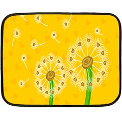 Leaf Flower Floral Sakura Love Heart Yellow Orange White Green Double Sided Fleece Blanket (mini)  by Mariart