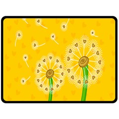 Leaf Flower Floral Sakura Love Heart Yellow Orange White Green Fleece Blanket (large)  by Mariart