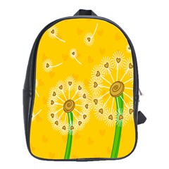 Leaf Flower Floral Sakura Love Heart Yellow Orange White Green School Bags (xl)  by Mariart