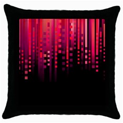 Line Vertical Plaid Light Black Red Purple Pink Sexy Throw Pillow Case (black) by Mariart