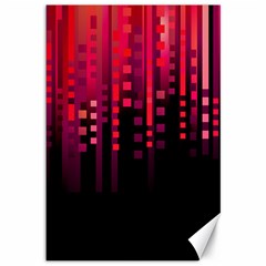 Line Vertical Plaid Light Black Red Purple Pink Sexy Canvas 12  X 18   by Mariart