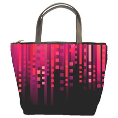 Line Vertical Plaid Light Black Red Purple Pink Sexy Bucket Bags by Mariart