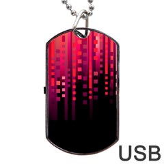 Line Vertical Plaid Light Black Red Purple Pink Sexy Dog Tag Usb Flash (one Side) by Mariart