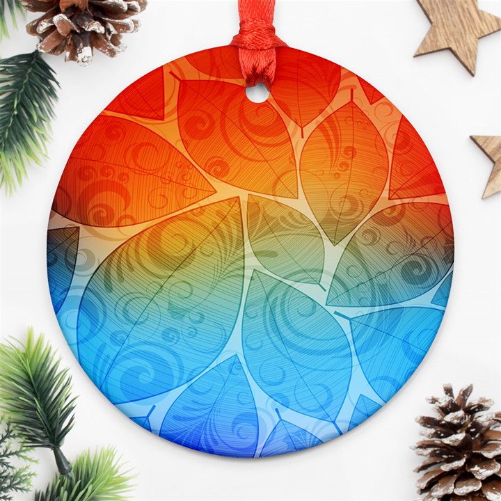 Leaf Color Sam Rainbow Ornament (Round)