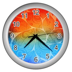 Leaf Color Sam Rainbow Wall Clocks (silver)  by Mariart