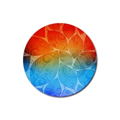 Leaf Color Sam Rainbow Rubber Coaster (round)  by Mariart