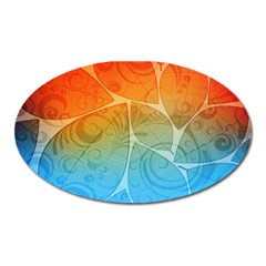 Leaf Color Sam Rainbow Oval Magnet by Mariart