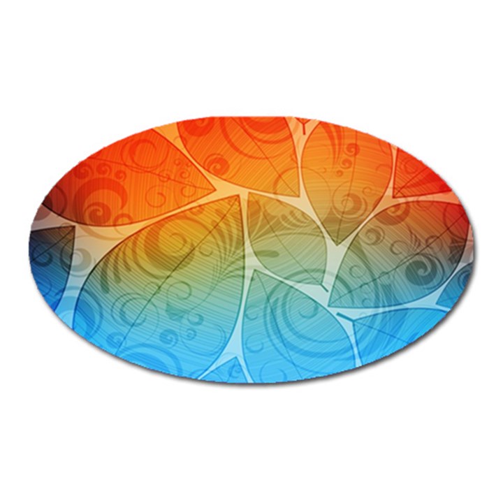 Leaf Color Sam Rainbow Oval Magnet