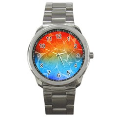 Leaf Color Sam Rainbow Sport Metal Watch by Mariart