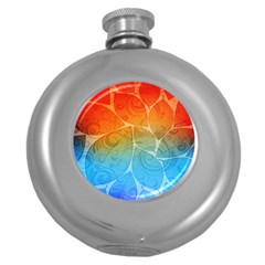 Leaf Color Sam Rainbow Round Hip Flask (5 Oz) by Mariart