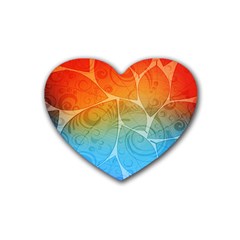 Leaf Color Sam Rainbow Rubber Coaster (heart)  by Mariart