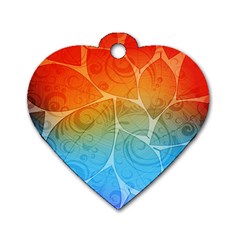 Leaf Color Sam Rainbow Dog Tag Heart (one Side) by Mariart