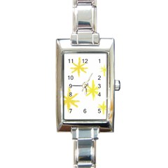 Line Painting Yellow Star Rectangle Italian Charm Watch