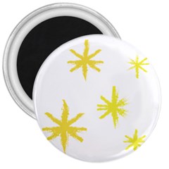 Line Painting Yellow Star 3  Magnets by Mariart