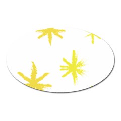 Line Painting Yellow Star Oval Magnet