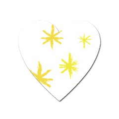 Line Painting Yellow Star Heart Magnet