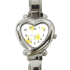 Line Painting Yellow Star Heart Italian Charm Watch by Mariart