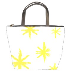 Line Painting Yellow Star Bucket Bags by Mariart