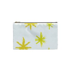 Line Painting Yellow Star Cosmetic Bag (small)  by Mariart