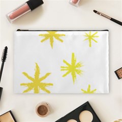 Line Painting Yellow Star Cosmetic Bag (large)  by Mariart