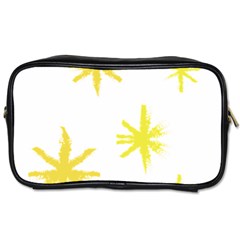 Line Painting Yellow Star Toiletries Bags by Mariart