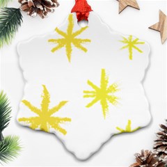 Line Painting Yellow Star Ornament (snowflake) by Mariart