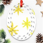 Line Painting Yellow Star Ornament (Oval Filigree) Front