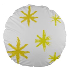 Line Painting Yellow Star Large 18  Premium Round Cushions by Mariart