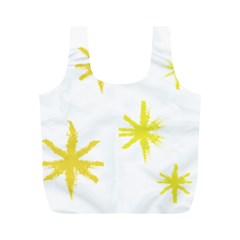 Line Painting Yellow Star Full Print Recycle Bags (m)  by Mariart